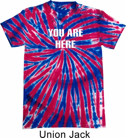You Are Here Patriotic Tie Dye Shirt