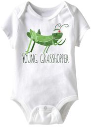 Young Grasshopper Funny Baby Romper White Infant Babies Creeper Young Grasshopper Funny Baby Romper White Infant Babies Creeper