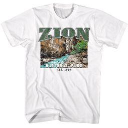 Zion National Park Utah Adult NPCA T-shirt - White Zion National Park Utah Adult NPCA T-shirt - White