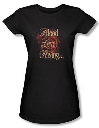Zombie Juniors T-Shirt Blood Level Rising Black Tee Shirt
