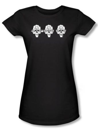 Zombie Juniors T-Shirt Hear No Heads Black Tee Shirt