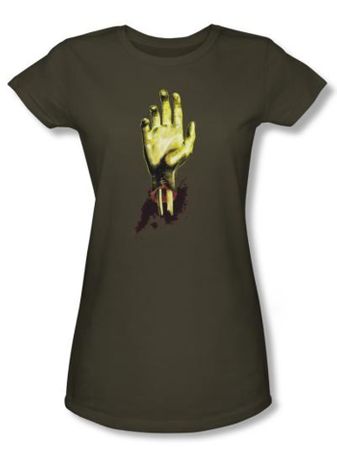 Zombie Juniors T-Shirt Need A Hand Military Green Tee Shirt