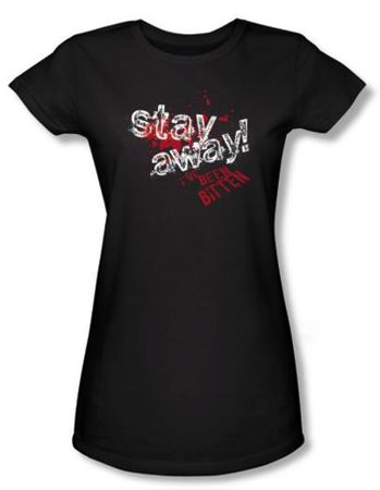 Zombie Juniors T-Shirt Stay Away Black Tee Shirt
