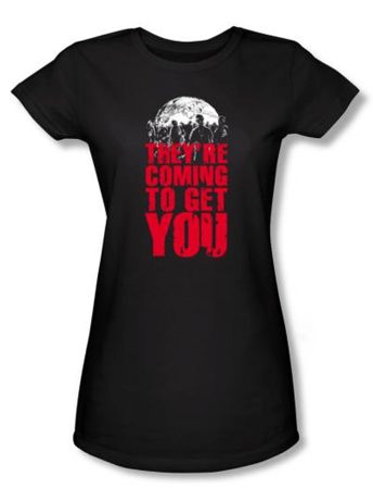 Zombie Juniors T-Shirt They're Coming To Get You Black Tee Shirt