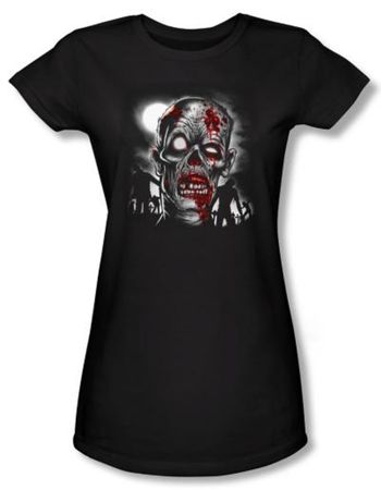 Zombie Juniors T-Shirt Walking Black Tee Shirt