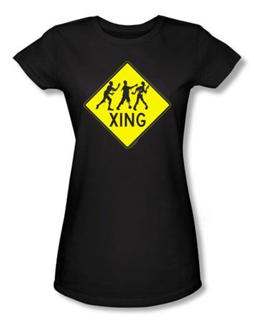 Zombie Juniors T-Shirt Xing Black Tee Shirt