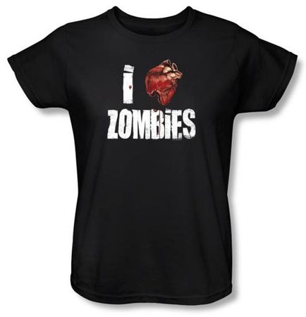 Zombie Ladies T-Shirt I Bloody Heart Zombies Black Tee Shirt