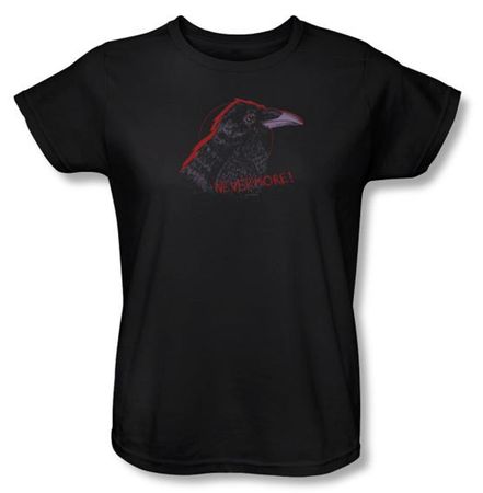 Zombie Ladies T-Shirt Nevermore Black Tee Shirt