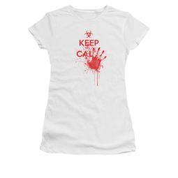 Zombie Shirt Juniors Keep Cal White Tee T-Shirt