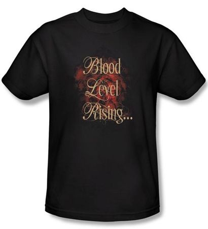Zombie T-Shirt Blood Level Rising Adult Black Tee Shirt