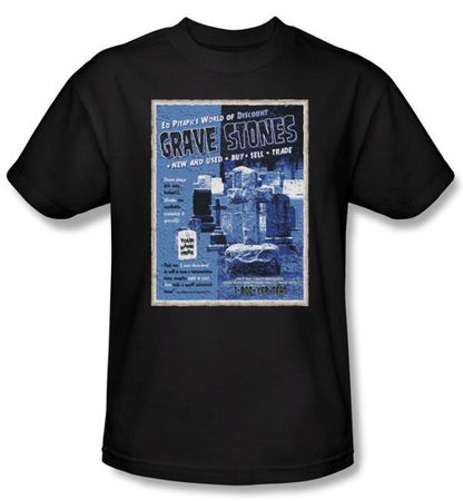 Zombie T-Shirt Ed Pitaph's Adult Black Tee Shirt