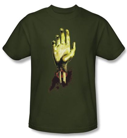 Zombie T-Shirt Need A Hand Adult Military Green Tee Shirt