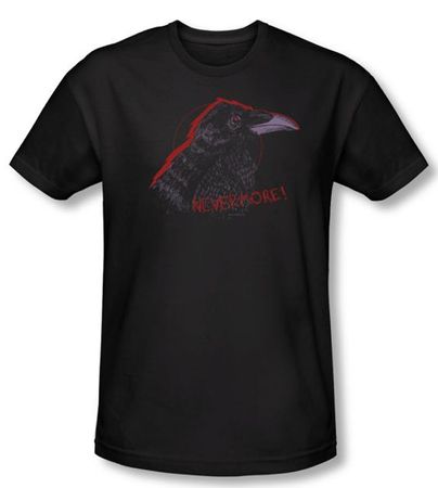 Zombie T-Shirt Nevermore Black Adult Slim Fit Tee Shirt