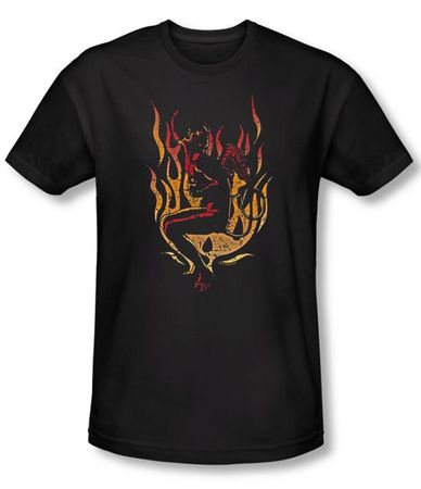 Zombie T-Shirt Vintage Laughing Beast Black Adult Slim Fit Tee Shirt