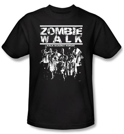 Zombie T-Shirt Walk Adult Black Tee Shirt