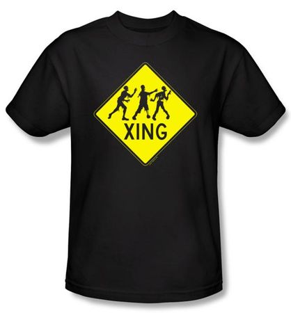 Zombie T-Shirt Xing Adult Black Tee Shirt