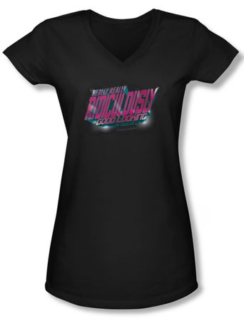 Zoolander Shirt Juniors V Neck Ridiculously Good Looking Black Tee T-Shirt