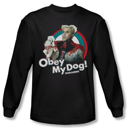Zoolander Shirt Obey My Dog Long Sleeve Black Tee T-Shirt