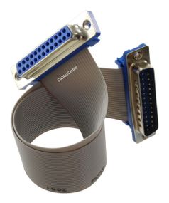 1.5ft DB25 Male to DB25 Female 25-wire 28AWG Flat Ribbon Cable