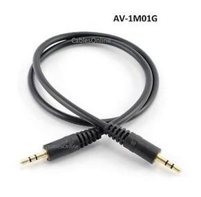1.5ft Gold-Plated 2.5mm Stereo (TRS) Male/Male Slim Connector Audio Cable