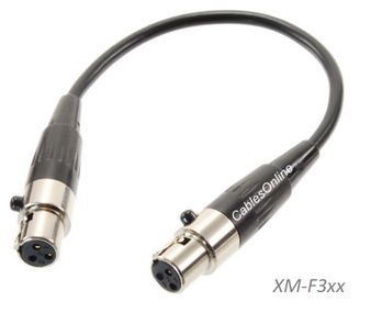 1.5ft Mini XLR 3-Pin Female to Mini XLR 3-Pin Female Pro Audio Cable