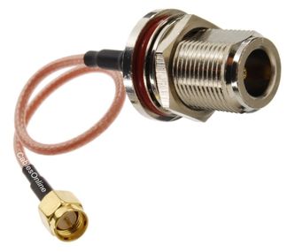 1.5ft SMA Male to N Bulkhead Female RG316 Cable