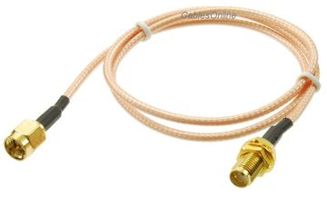 1.5ft SMA Male to SMA Bulkhead Female RG316 Cable