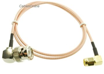 1.5ft SMA Right-Angle Male to BNC Right-Angle Male RG316 Cable