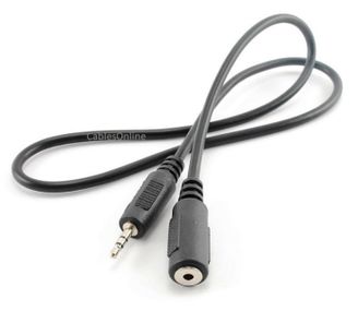 1.5ft Stereo 2.5mm Male Plug to 2.5mm Female Jack Audio Extension Cable