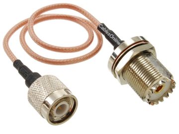 1.5ft UHF Bulkhead Female to TNC Male RG316 Cable