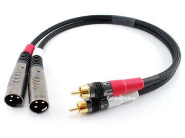 1 ft. Pro Series (2) XLR Male / (2) RCA Male