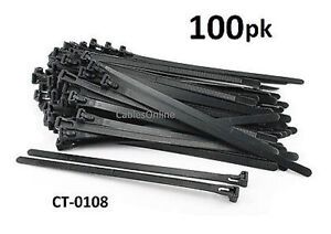 100-PACK 8" Nylon Releasable/Reusable Cable Ties/ Cord Organizer