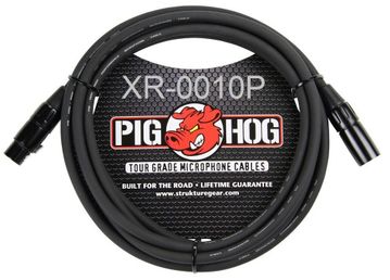 10ft PigHog XLR 3-Pin M/F 8mm/OD High performance Microphone Cable