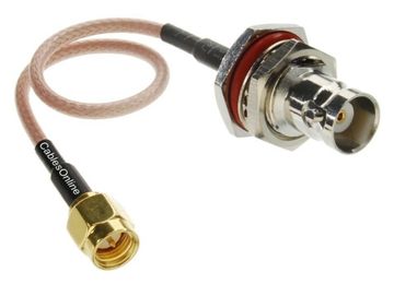 10ft SMA Male to BNC Bulkhead Female RG316 Cable