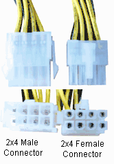 12" 8-Pin 2x4 ATX Power Male to female Extension