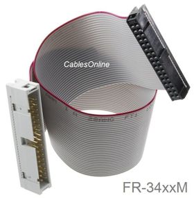 12in 34-Pin (2x17) 2.54mm-Pitch Male/Female 34-wire IDC Flat Ribbon Extension