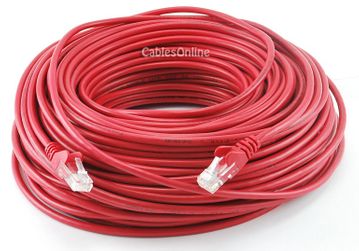 150 ft. CAT5.E UTP Patch Ethernet Cable with Snagless Molded Boots, Red