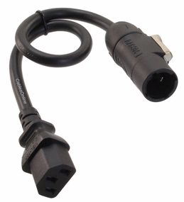 15ft 16AWG Stage Lighting Fixture Male True1 to IEC-60320-C13 Power Cable