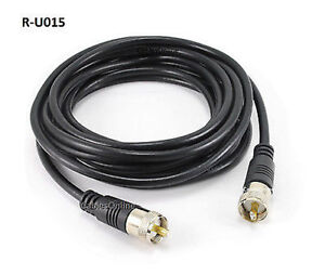 15ft RG8x Coax UHF (PL259) Male to Male 50 ohm Antenna Cable