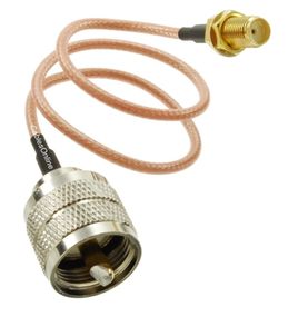 15ft SMA Bulkhead Female to UHF PL259 Male RG316 Cable