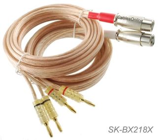 18ft CablesOnline 12AWG Speaker Wire 4-Banana Plug to 2- XLR Jacks Audio Cable