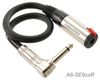 1ft 1/4" Right-Angle Mono TS Male to Locking Female Speaker Audio Extension