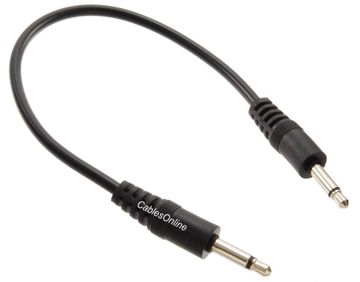 1ft 3.5mm Mono TS Male to Male Molded Shielded Black Audio Cable