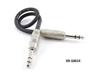 1ft Kirlin TRS 1/4" Male to Male 20AWG Noise Free Audio Cable