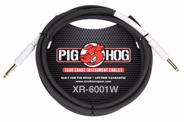 1ft Pig Hog 1/4" Mono Male/Male, 8mm/OD 14AWG Instrument Cable