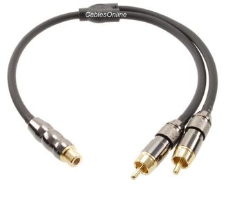 Premium RCA Female to 2-RCA Male flexible & durable Audio Splitter