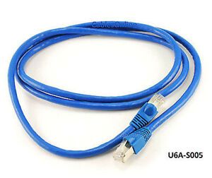 5ft Shielded CAT6A Network STP 500MHz Bare Copper Ethernet RJ45 Patch Cable