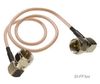 1ft Slim Coax 75&#937; RG179 with F-Type Right-Angle Connectors TV, Sat, & Antenna Cable