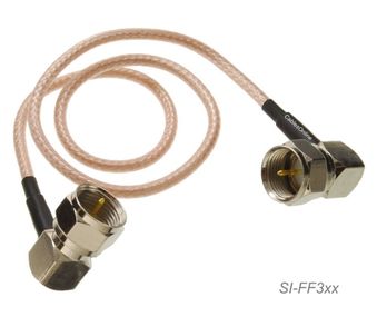 1ft Slim Coax 75&#937; RG179 with F-Type Right-Angle Connectors TV, Sat, & Antenna Cable