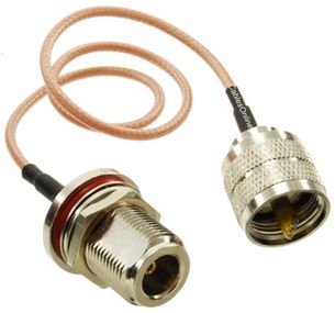 1ft UHF PL259 Male to N Bulkhead Female RG316 Cable